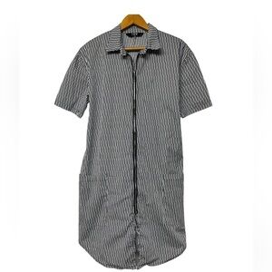 TOV LOS ANGELES Midi Dress Striped Sz 40 M 6-8 Office Work Career empower Women